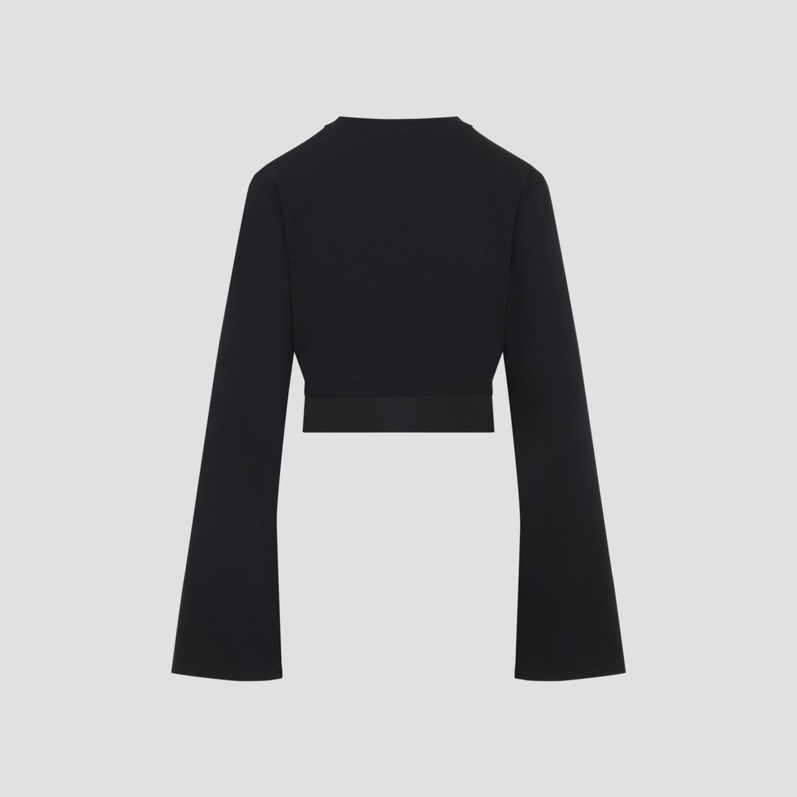 Lanvin Cropped Black Top With Bow Detail