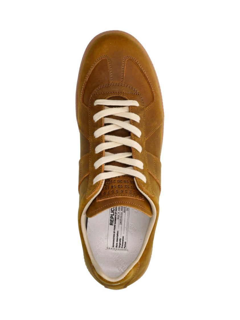 Maison Margiela Brown Low-Top Leather Sneakers
