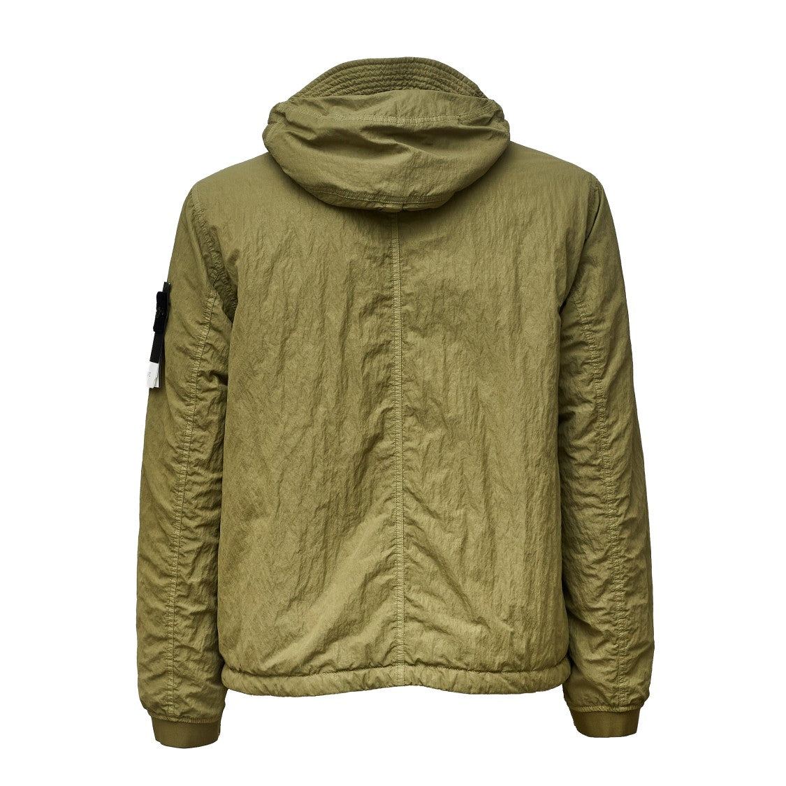 Stone Island Short Green Nylon-Tc Parka With Padded Hood