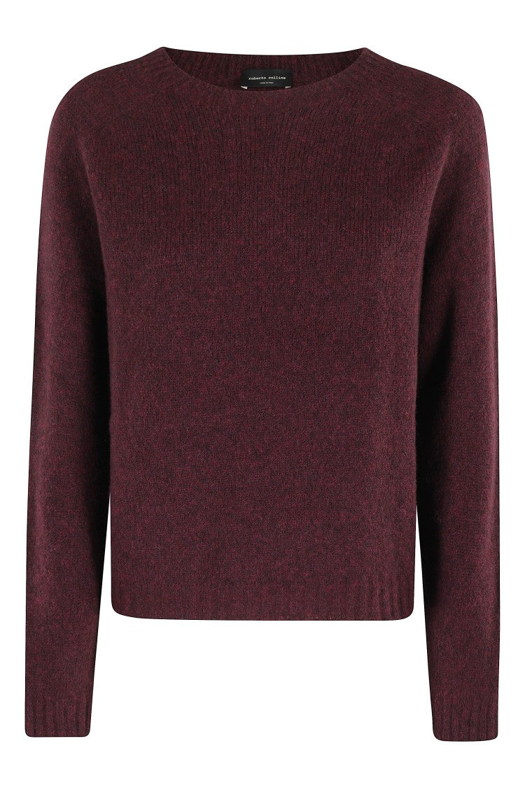 Roberto Collina Burgundy Circle Neck Sweater With Long Sleeves