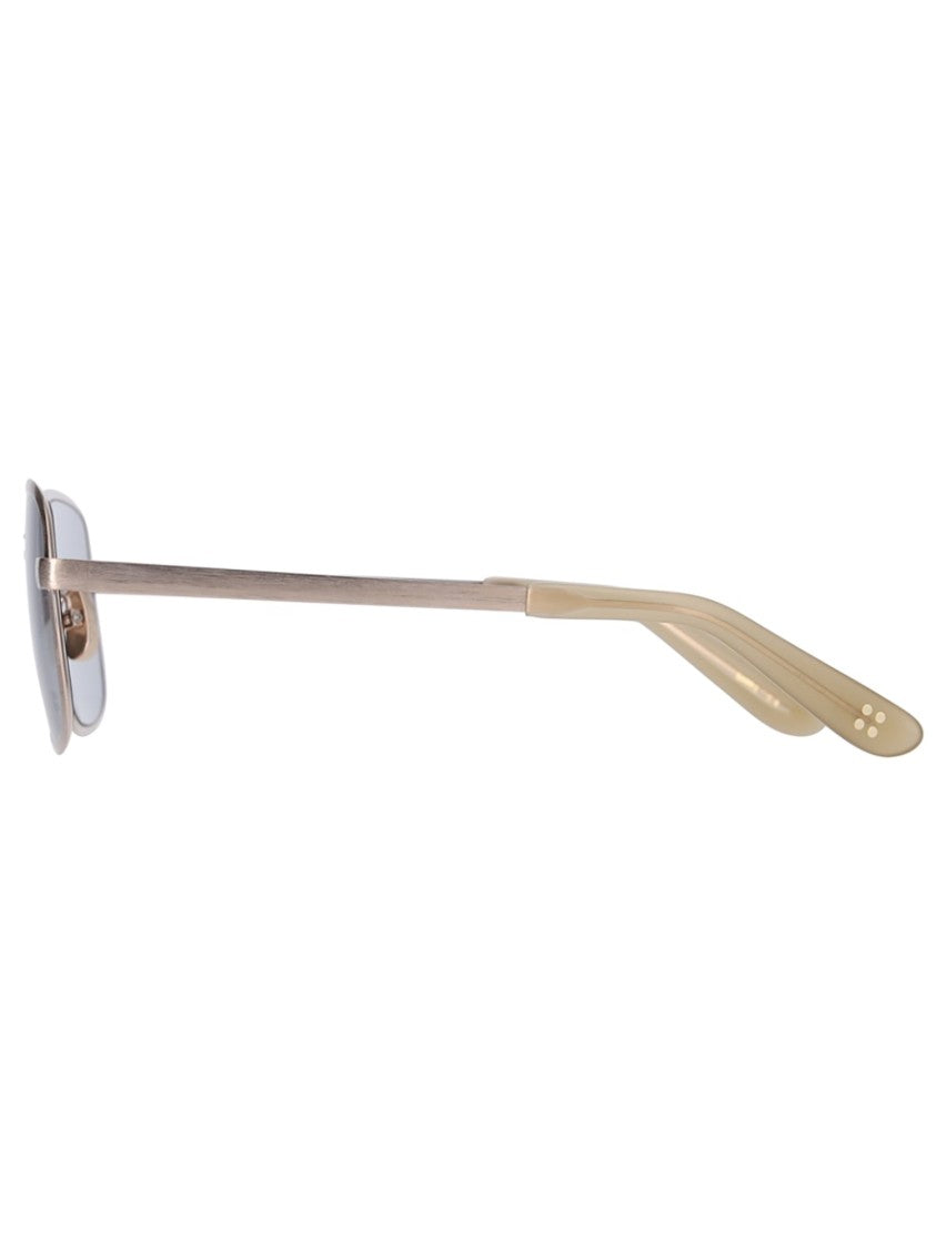 Yellows Plus Square Metallic Frame Sunglasses With Elegant Temples