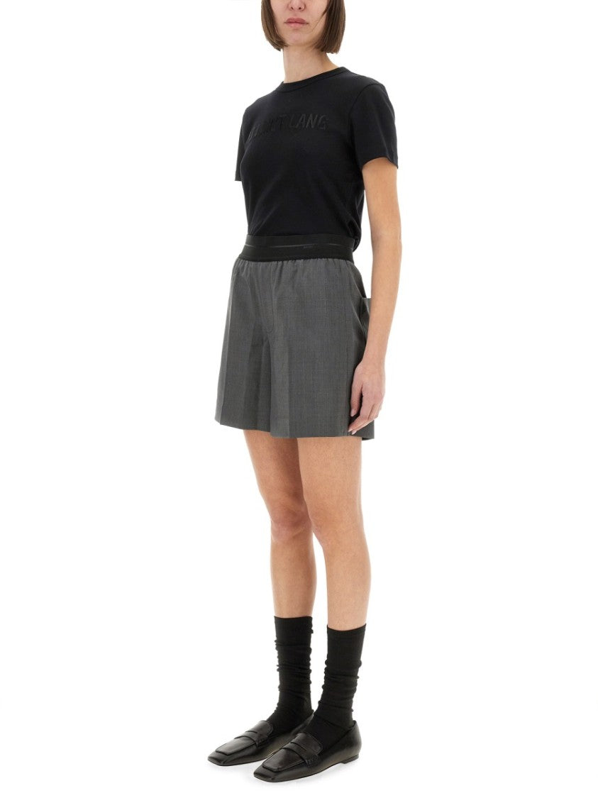 Helmut Lang Fitted Black T-Shirt With Embossed Logo And Timeless Silhouette