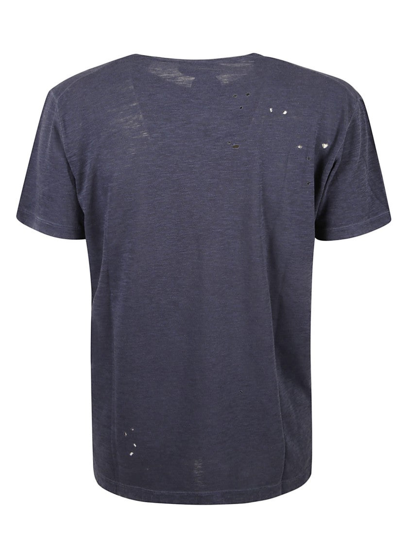 Dsquared2 Distressed Blue T-Shirt With Logo Print