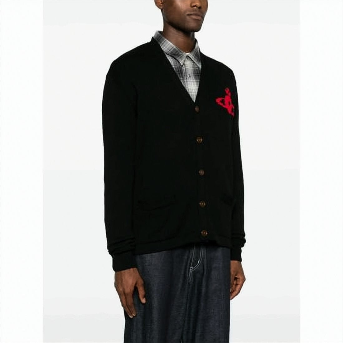 Vivienne Westwood Classic V-Neck Wool Cardigan With Button-Down Front