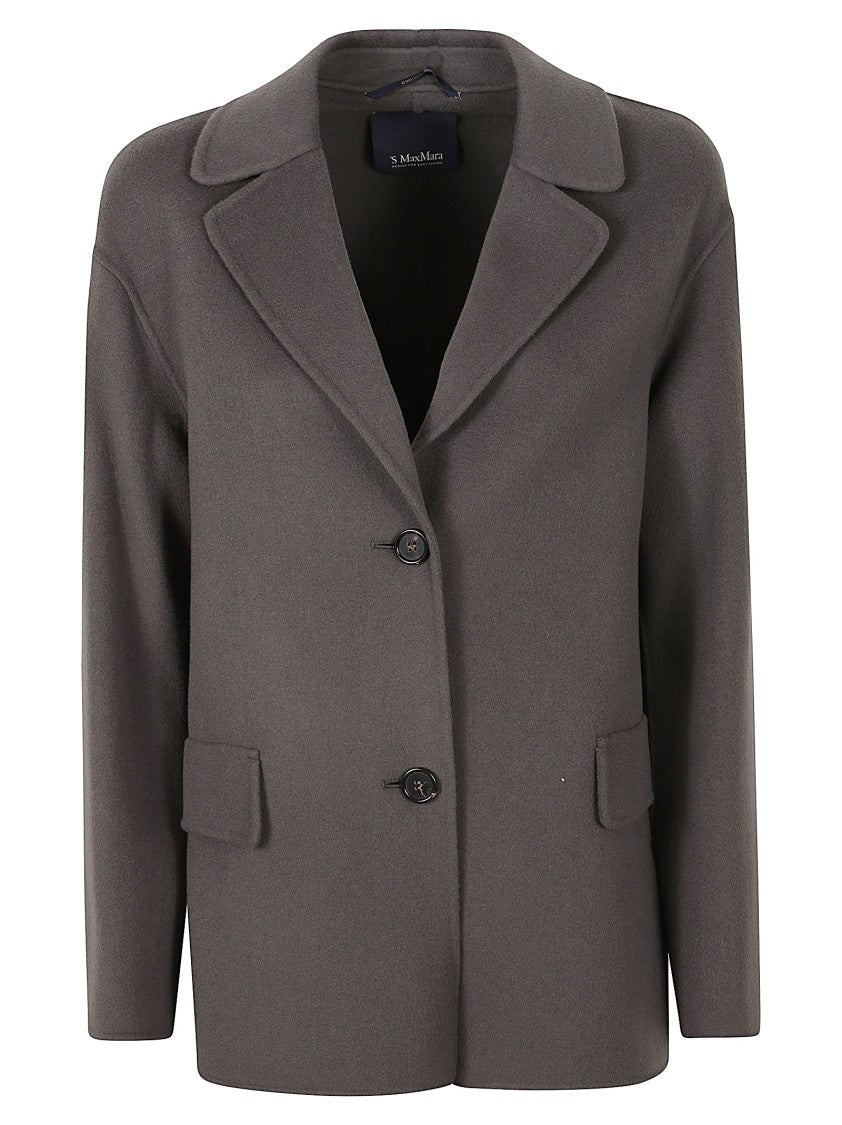 Max Mara Boxy Wool Jacket With Notched Lapel And Flap Pockets