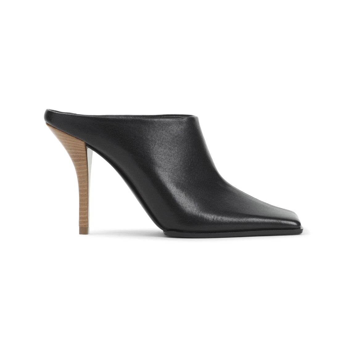 Alaïa Pointed Square Toe Leather Slippers With High Stiletto Heel