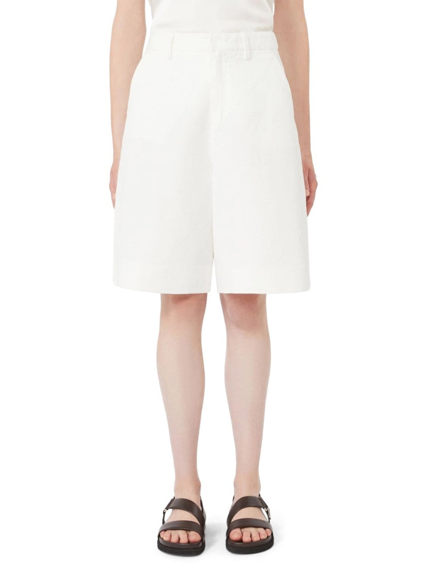 Max Mara Mid-Thigh White Tailored Shorts With Structured Fit