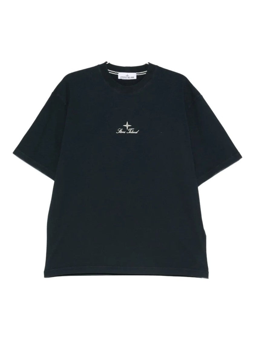 Stone Island Logo-Embroidered Crew-Neck T-Shirt