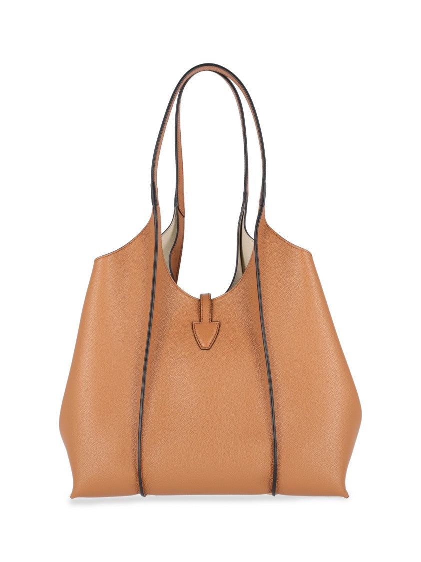 Tod's Spacious Brown Tote Bag With Structured Silhouette