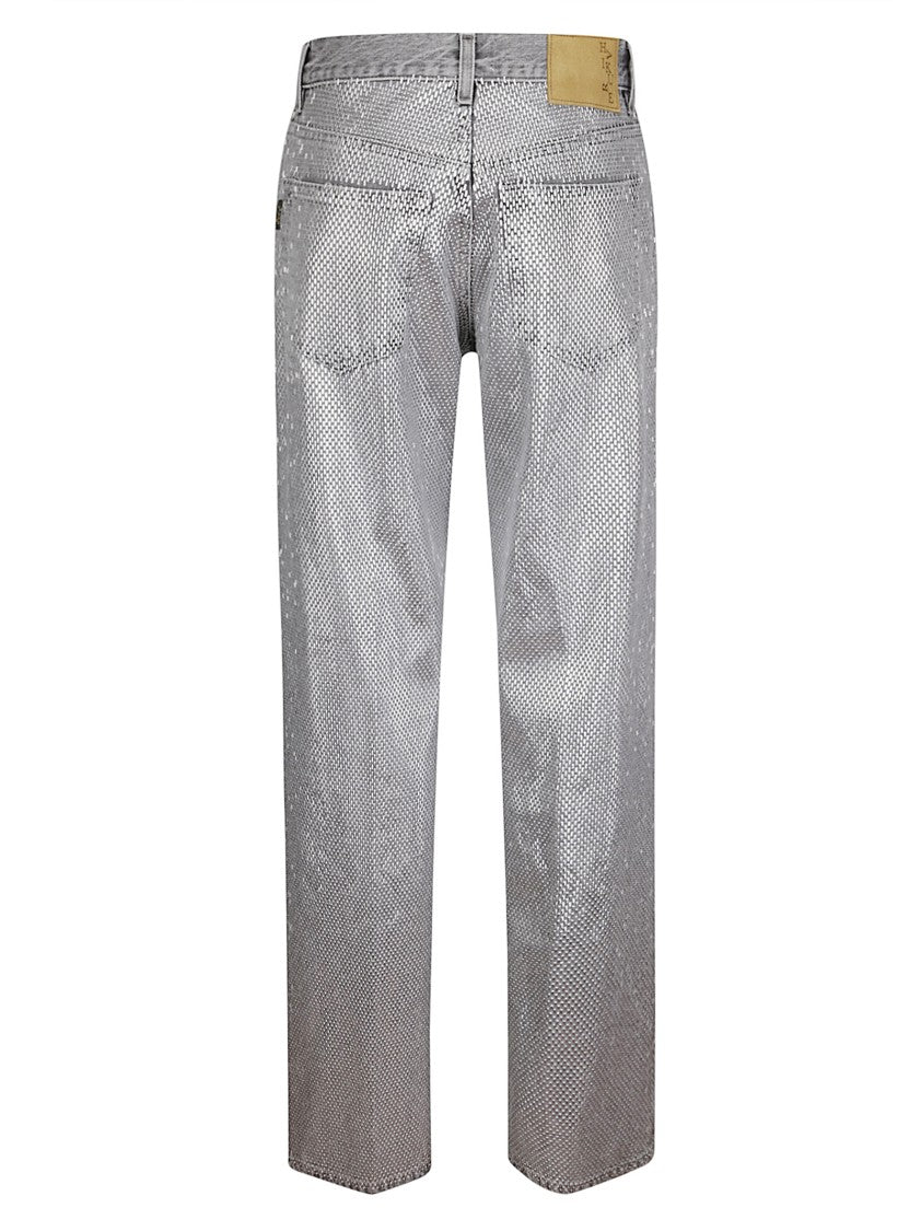 Haikure Wide-Leg Regular Fit Jeans With Silver Plaques And Five Pockets