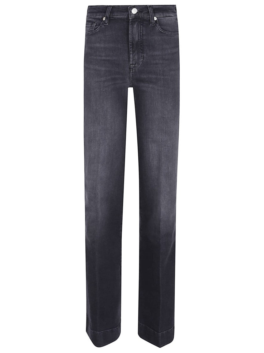 7 For All Mankind High-Waisted Flared Jeans With Subtle Whiskering