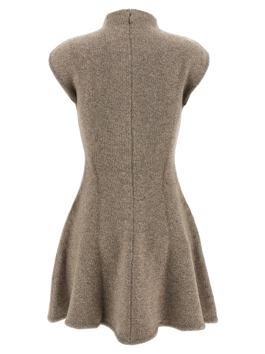 Magda Butrym Cashmere Knit Mini Dress With Flared Skirt