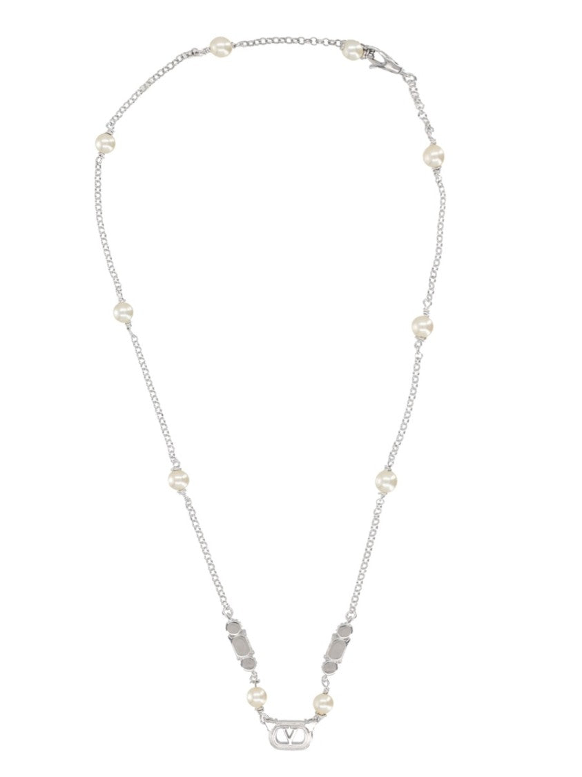 Valentino Garavani Ovalette Crystal Oval Bead Necklace
