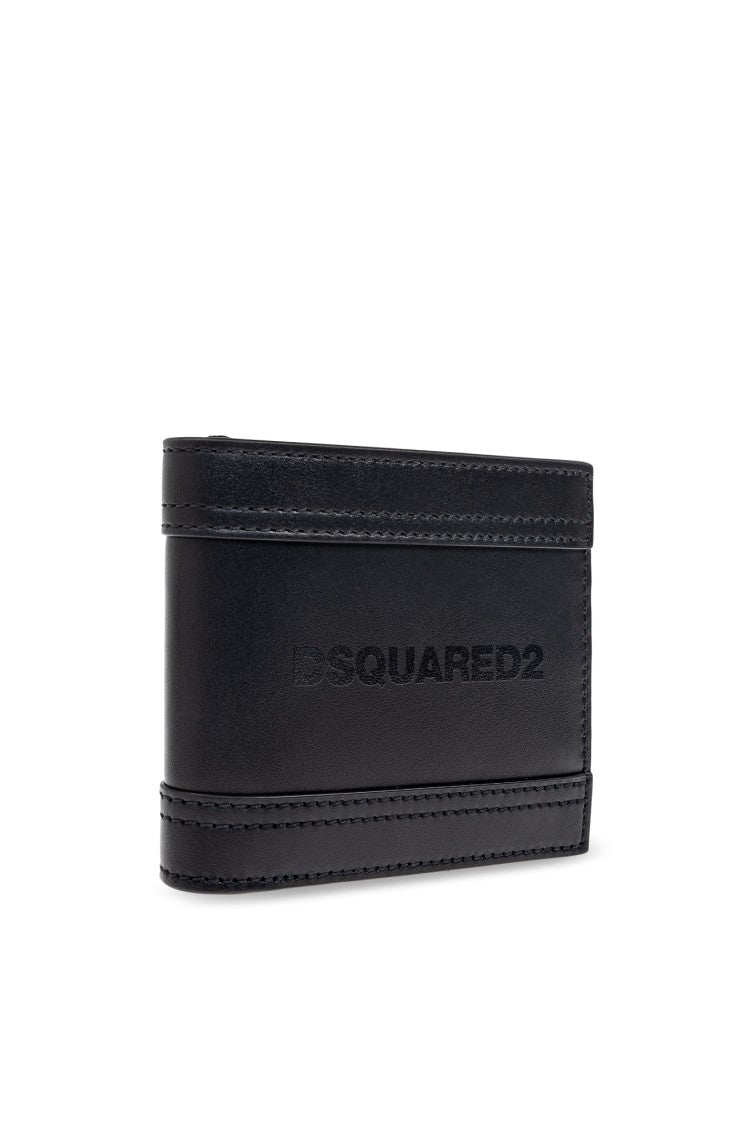 Dsquared2 Foldable Wallet In Smooth Calf Leather