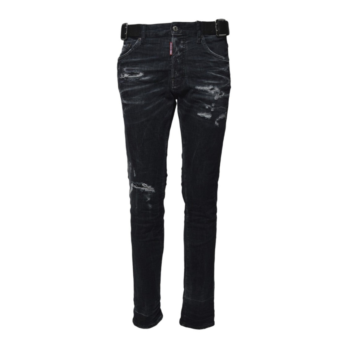 Dsquared2 Cool Guy Jeans In Black Denim With Buckles