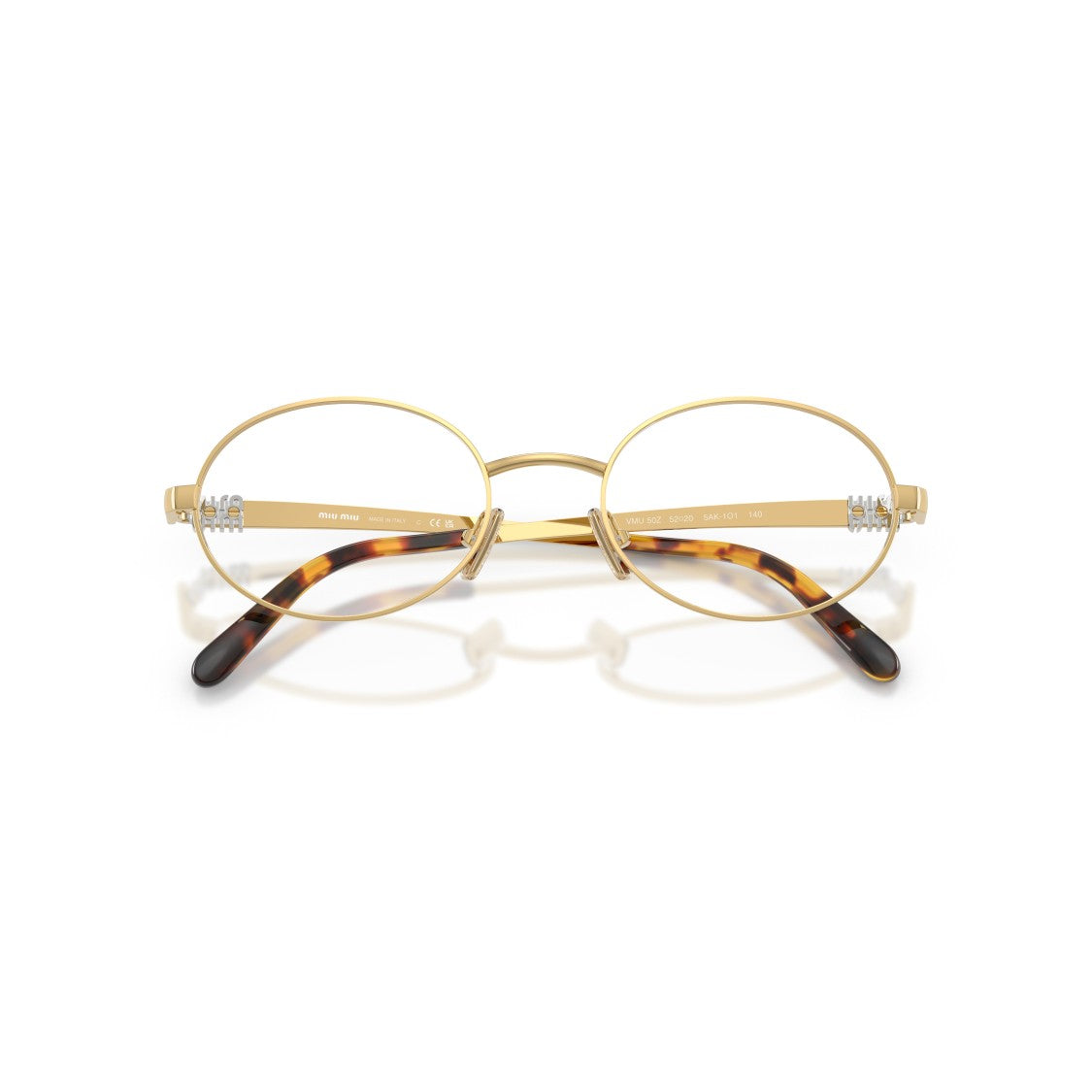 Miu Miu 0Mu 50Zv Polished Gold Oval Eyeglasses