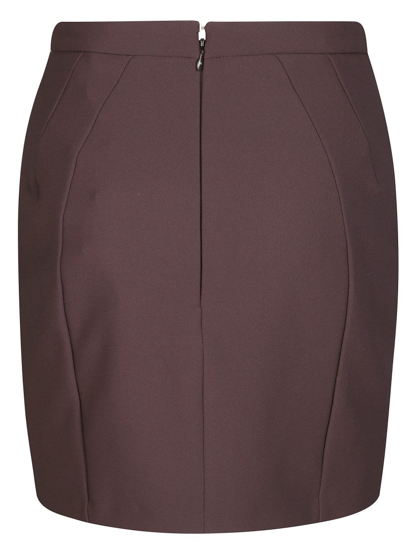 Elisabetta Franchi Straight Silhouette Mini Skirt With Flap Pockets