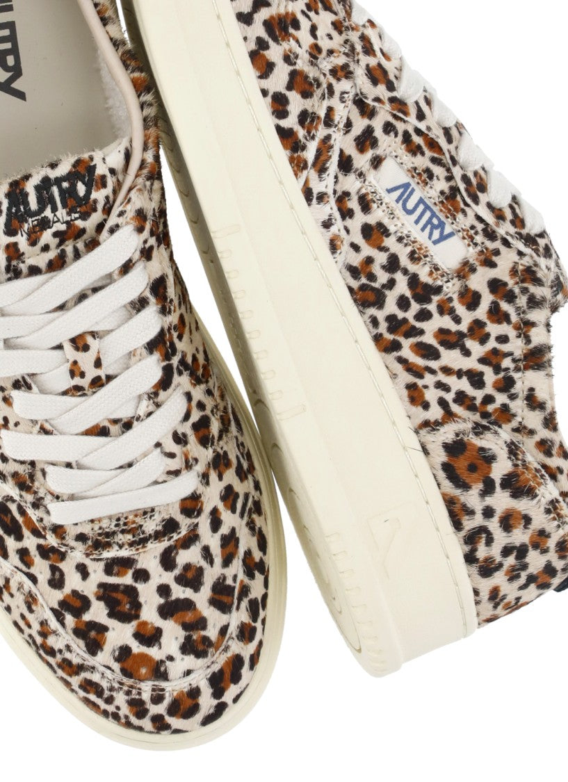 Autry Animal Print Pony Leather Low-Top Sneakers
