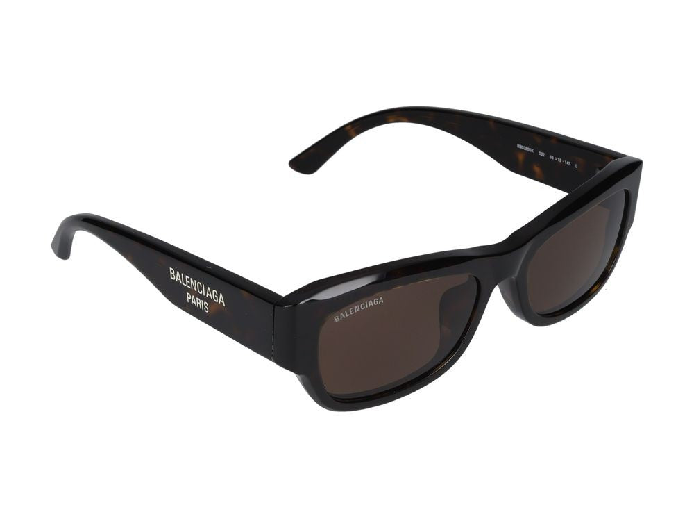 Balenciaga Havana Bb0390sk Acetate Rectangular Frame Sunglasses