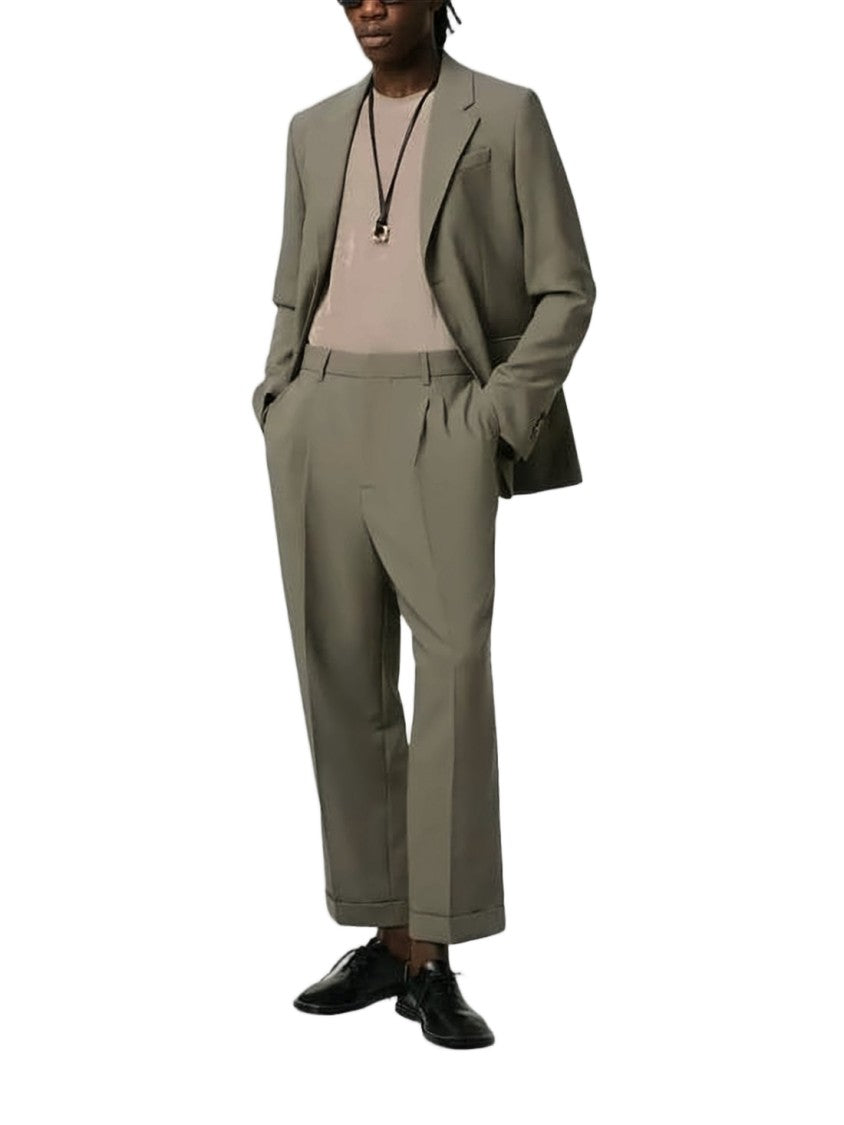 Ami Paris Tailored High-Waist Suit Pants With Pleated Front