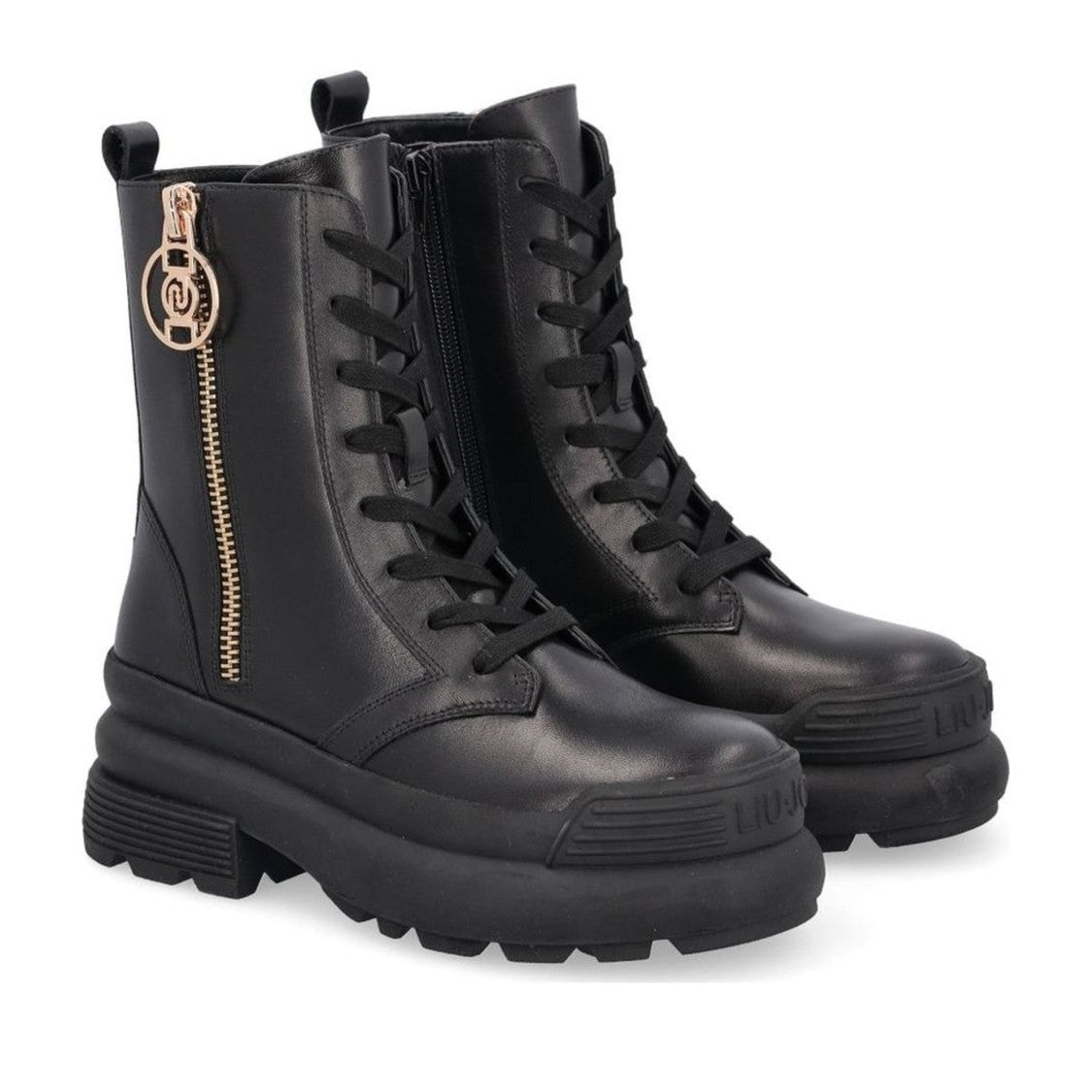 Liu Jo Black Amy 11 Leather Platform Boots