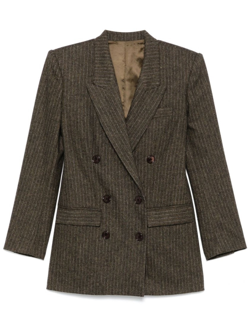 Isabel Marant Double-Breasted Brown Blazer With Tailored Fit