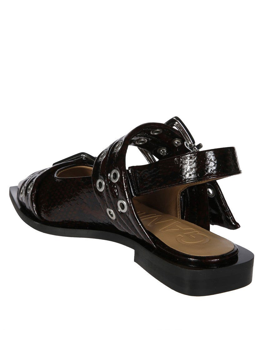 Ganni Snake Ballerina Flat