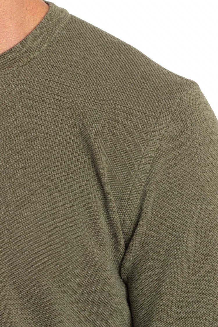 Gran Sasso Rice-Grain Cotton Crewneck Sweater