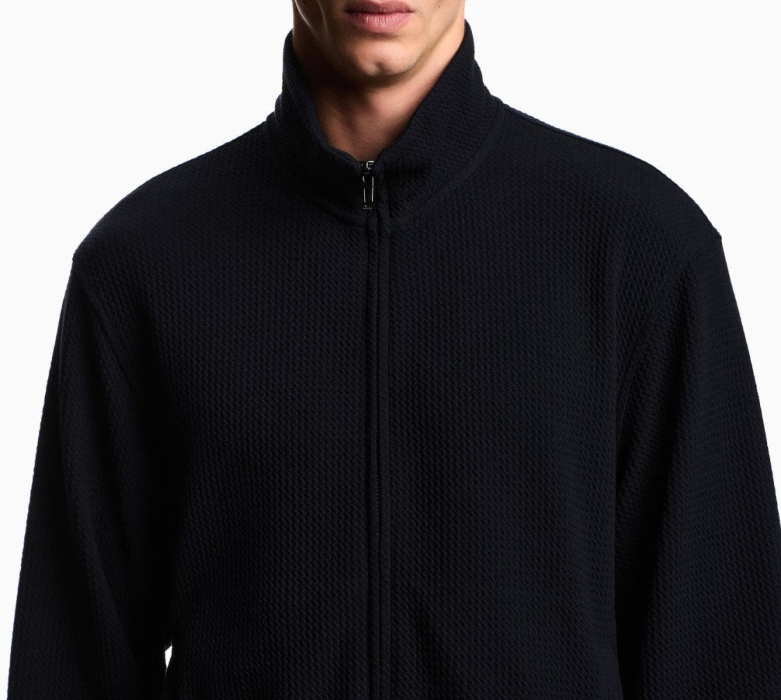 Emporio Armani Regular Fit Embossed Full Zip Sweatshirt