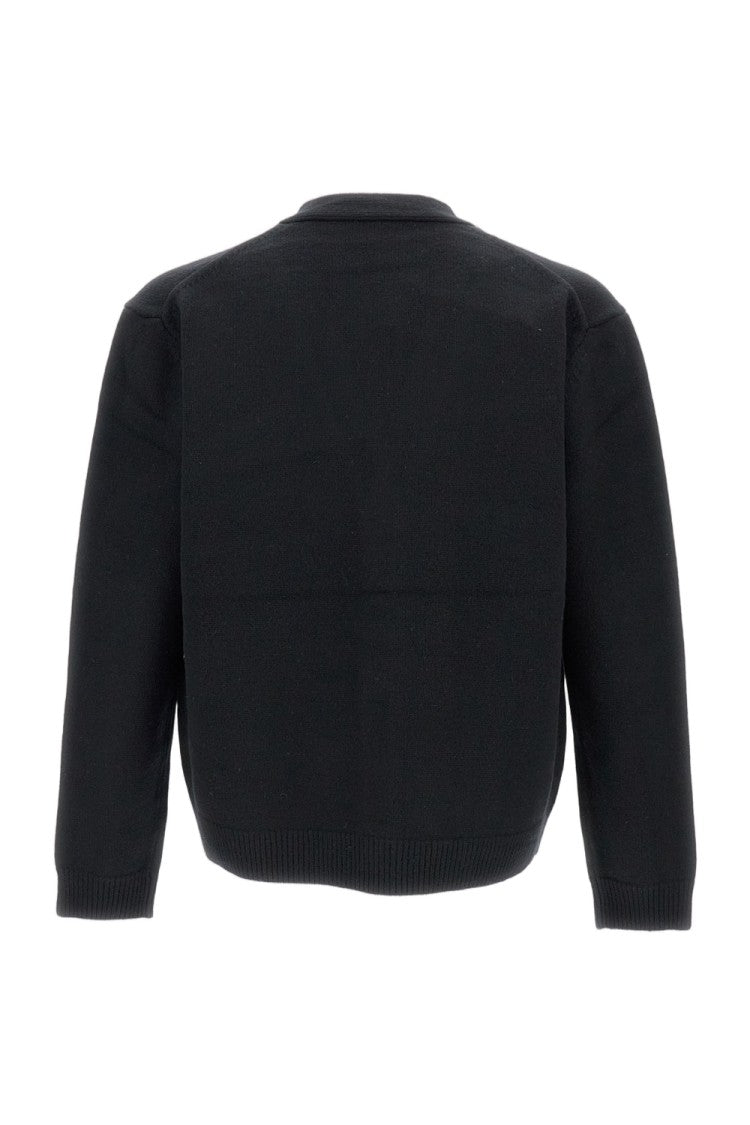 Maison Kitsuné Button-Up Cardigan Sweater With V-Neckline