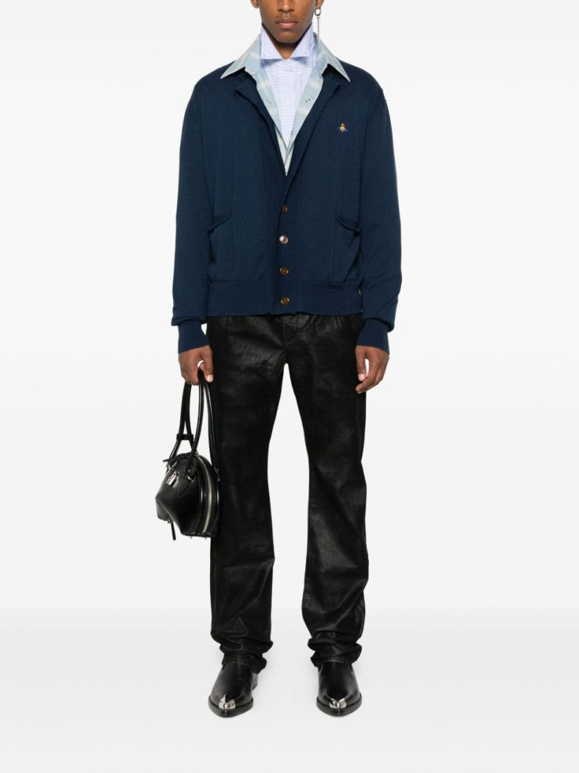 Vivienne Westwood Navy V-Neck Cardigan