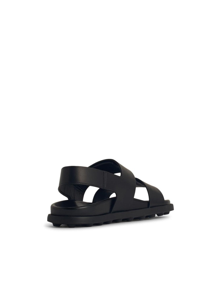 Tod's Black Leather Sandals