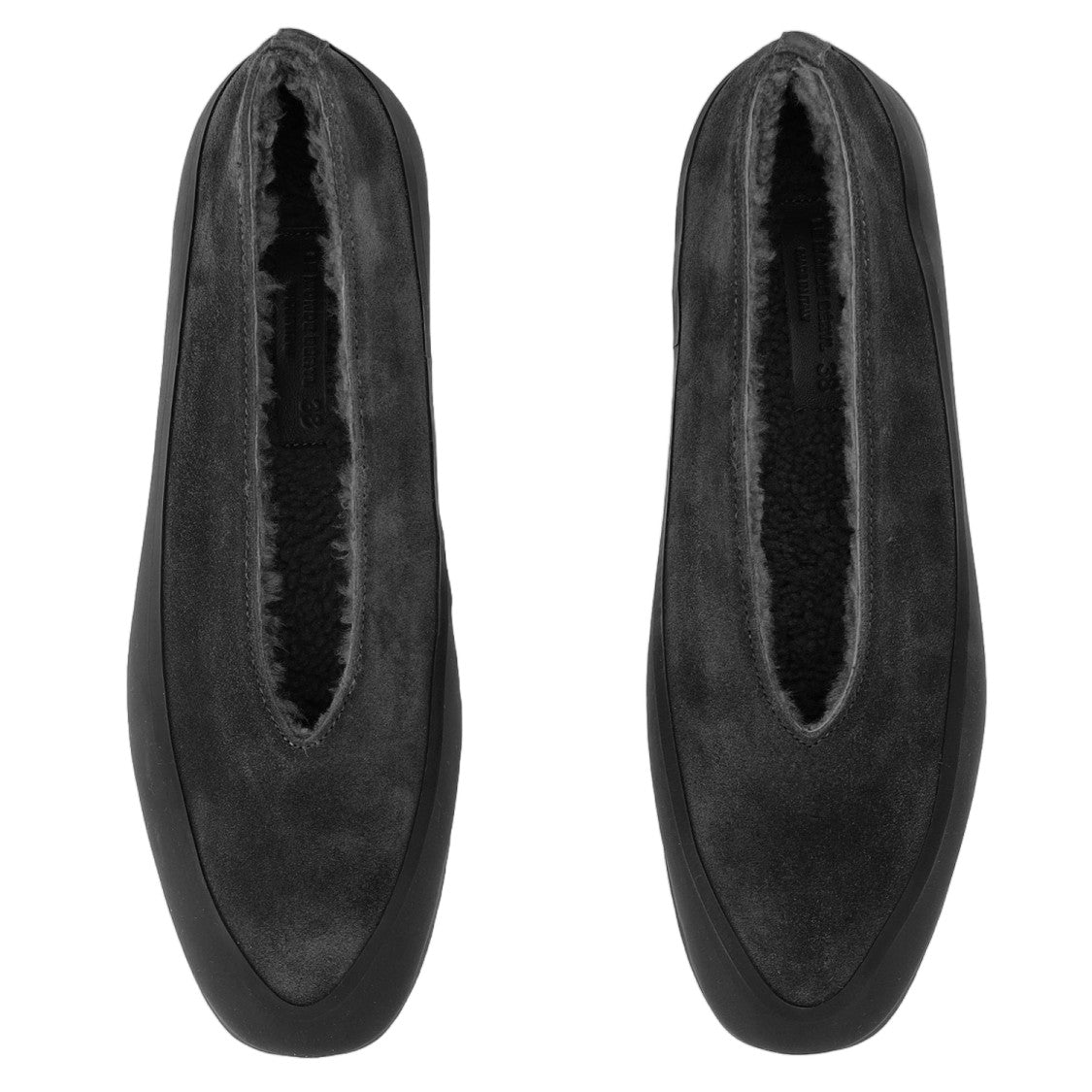 Le Monde Béryl Tapered Toe Suede Flats With Shearling Lining