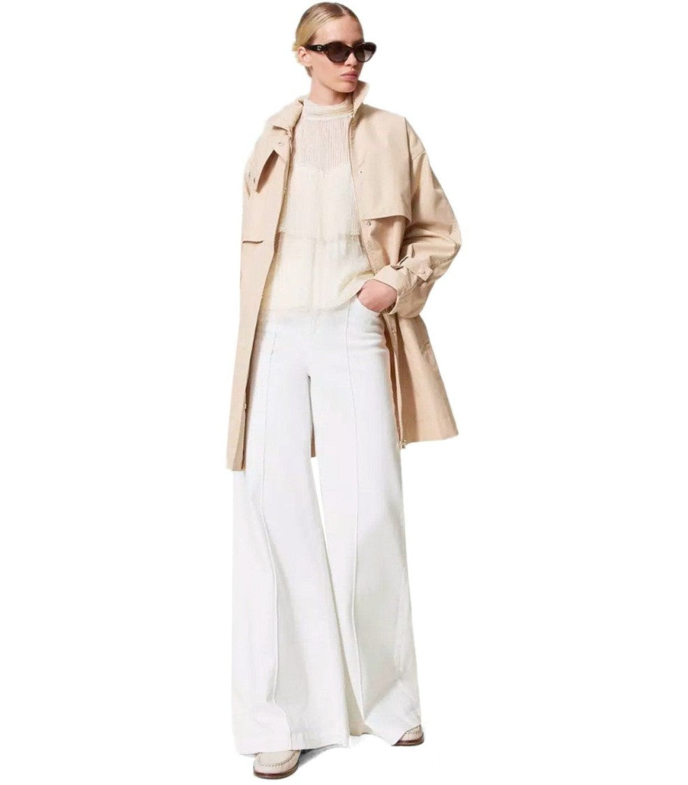 Twin-Set White Pleated Blouse