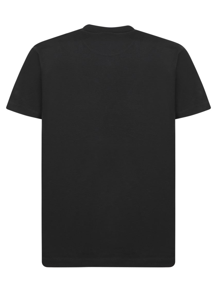Dsquared2 Black Short-Sleeve T-Shirt Maple Leaf Graphic