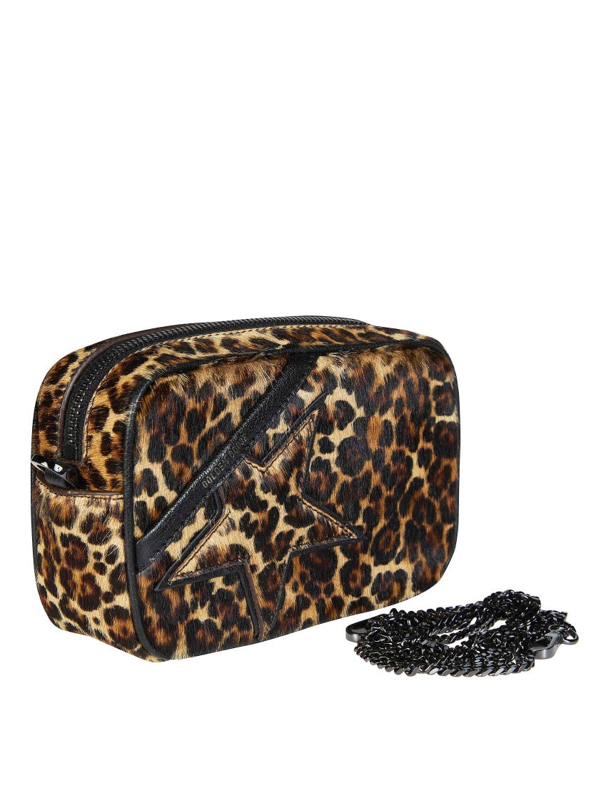 Golden Goose Brown Mini Star Bag Leopard Clutch