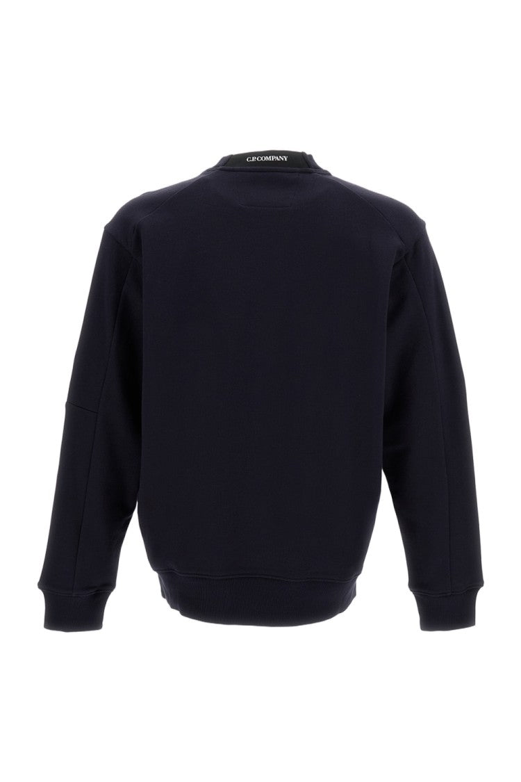 C.P. Company Diagonal Raised Fleece Crewneck Sweatshirt With Lens Detail