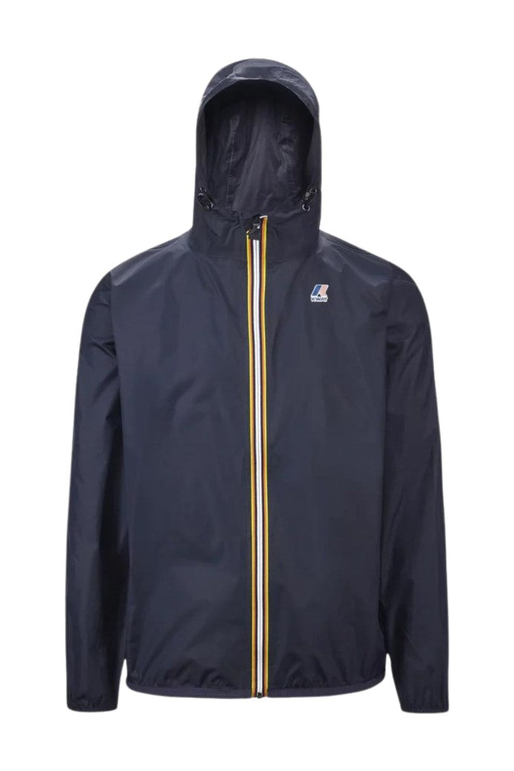 K-Way Packable Black Nylon Jacket With Full Front Zipper