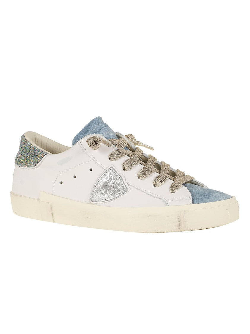 Philippe Model Low-Top Sneakers With Multicolored Glitter And Vintage Finish