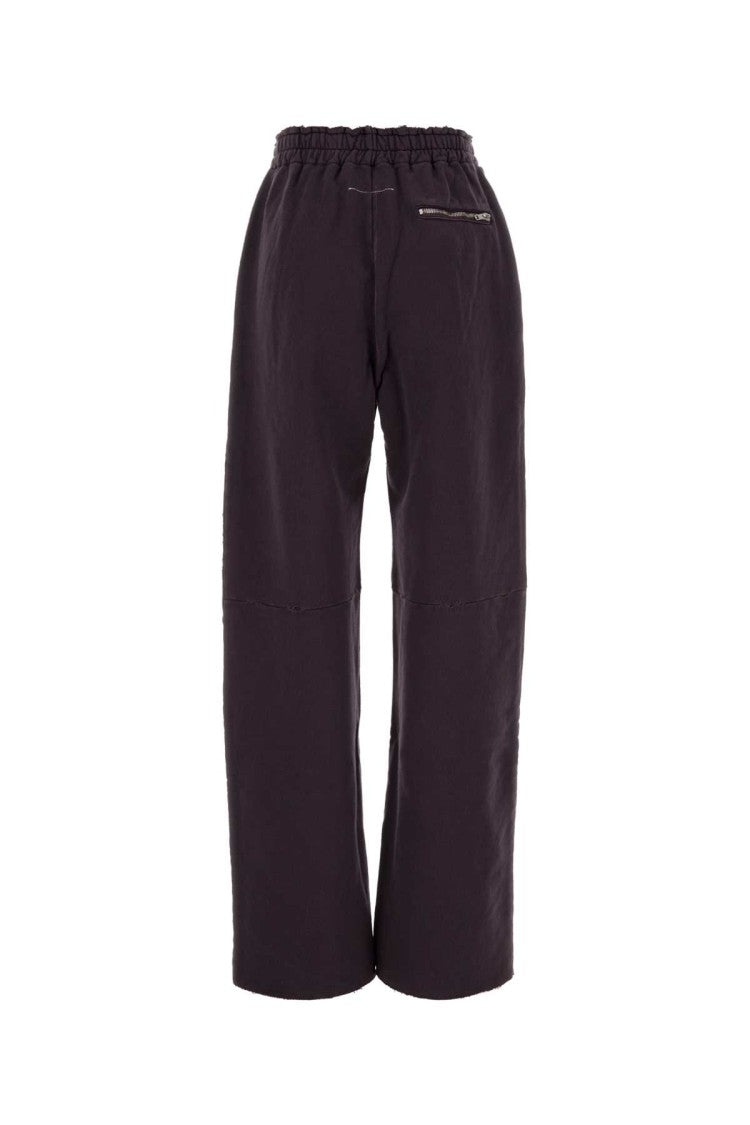 Mm6 By Maison Margiela Aubergine Cotton Joggers