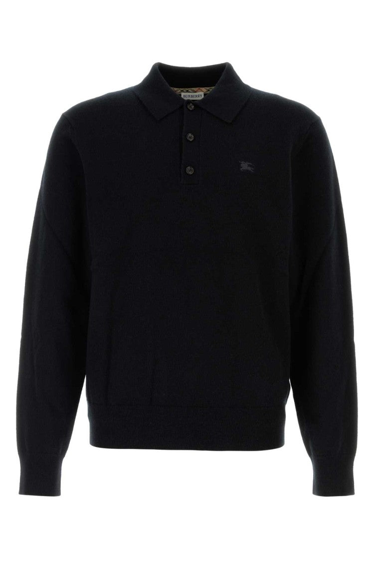 Burberry Black Cashmere Blend Polo Shirt