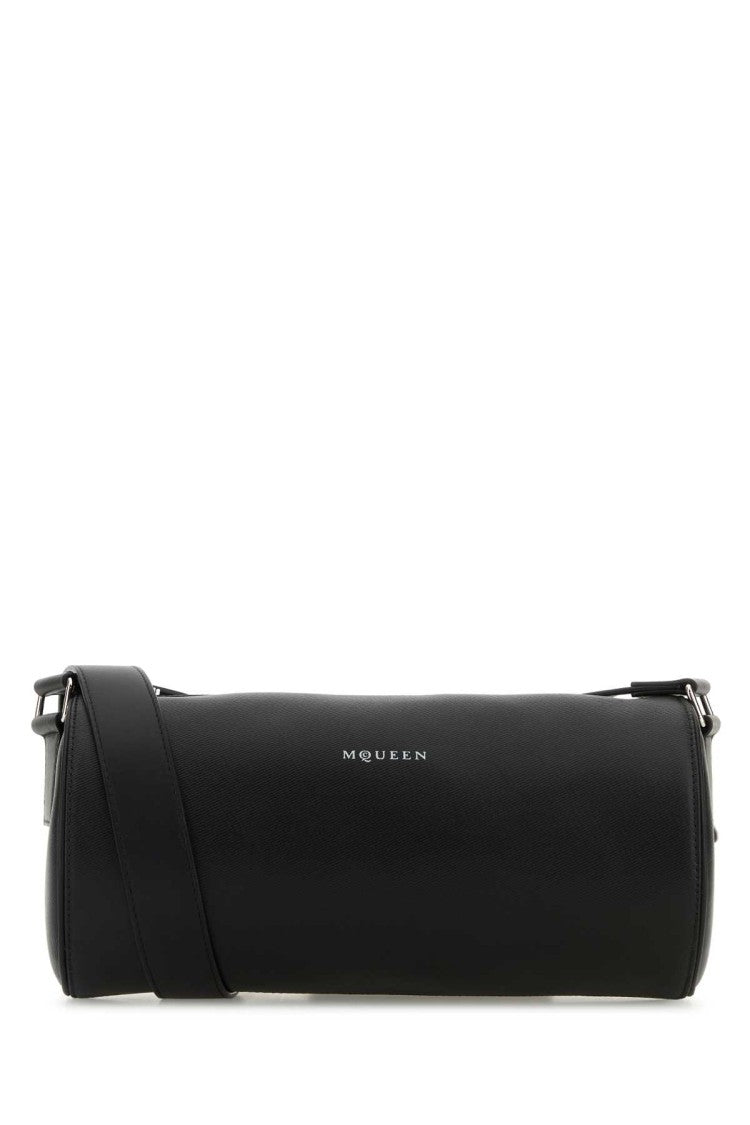 Alexander Mcqueen Black Leather Mcqueen Roller Crossbody Bag
