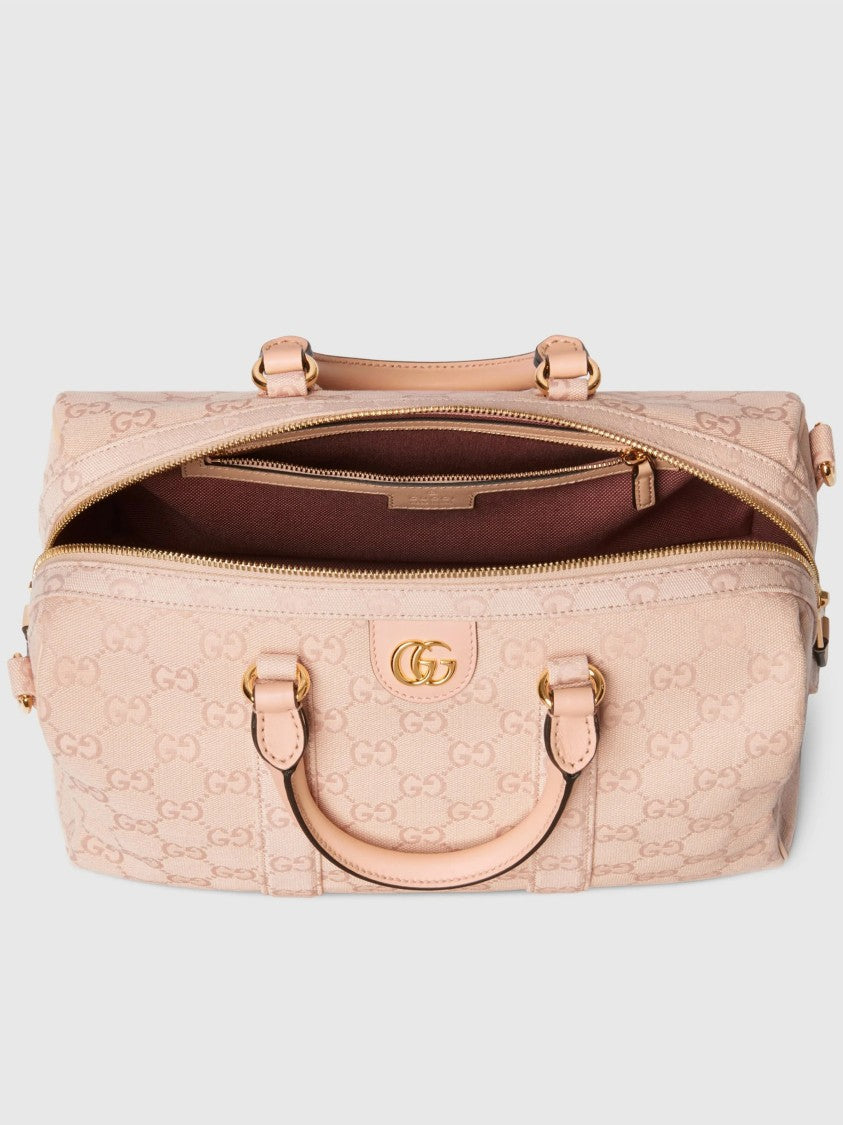Gucci Pink Ophidia Structured Monogram Canvas Handbag