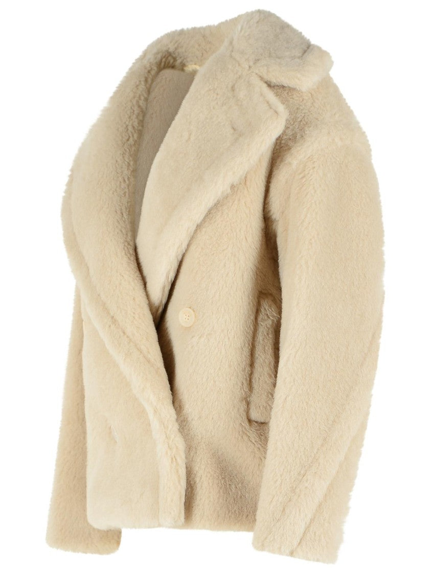 Max Mara Alcuno Biker Jacket In Plush Alpaca Teddy Fabric