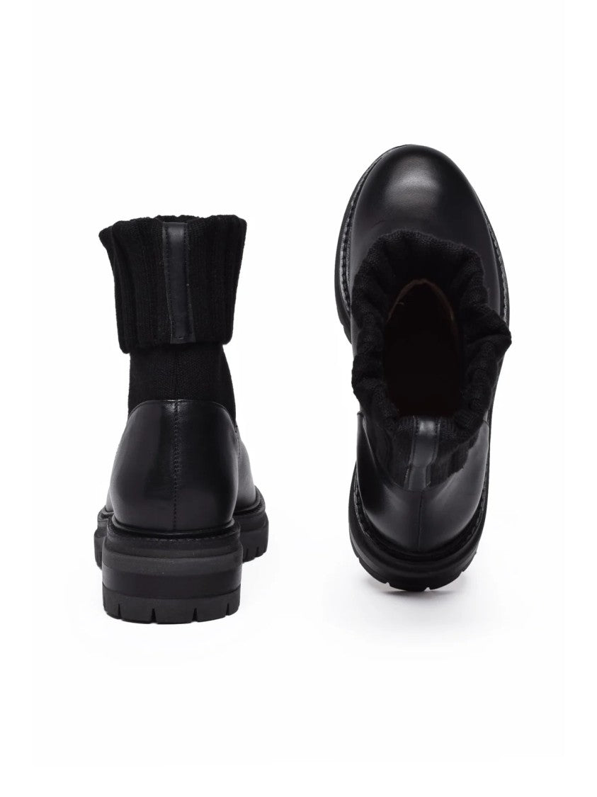 Max Mara Black Leather Amaca Boots