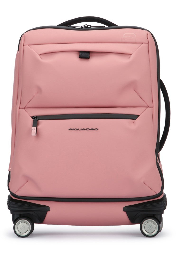 Piquadro Contemporary Rolling Trolley With Zip Pocket