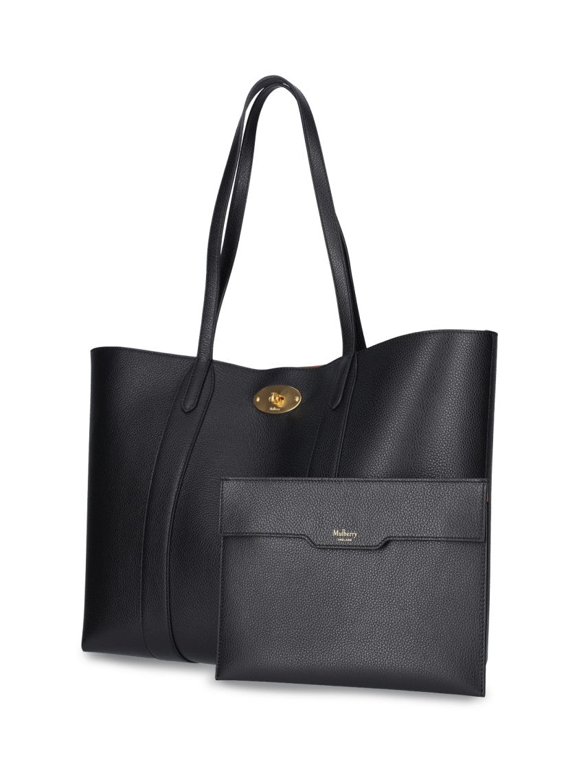 Mulberry Black Bayswater Grain Leather Tote Bag