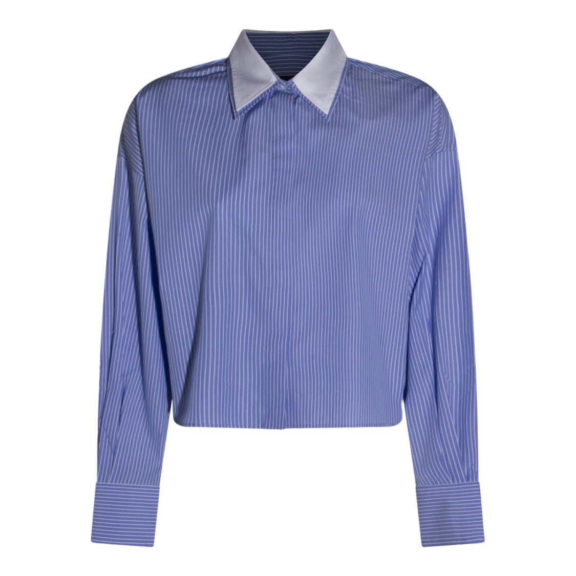 Rag & Bone Cropped Pinstripe Shirt With Pointed Collar