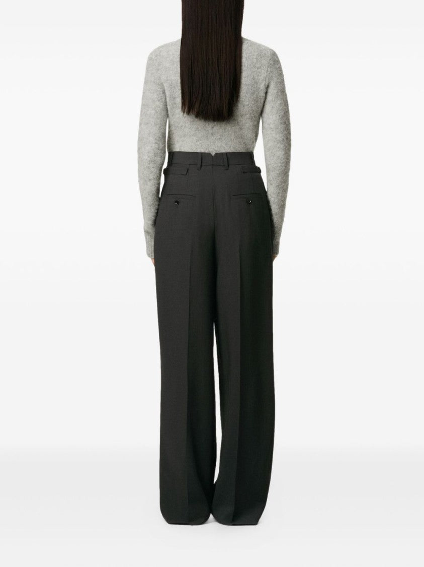 Ami Charcoal Grey High-Waisted Trousers