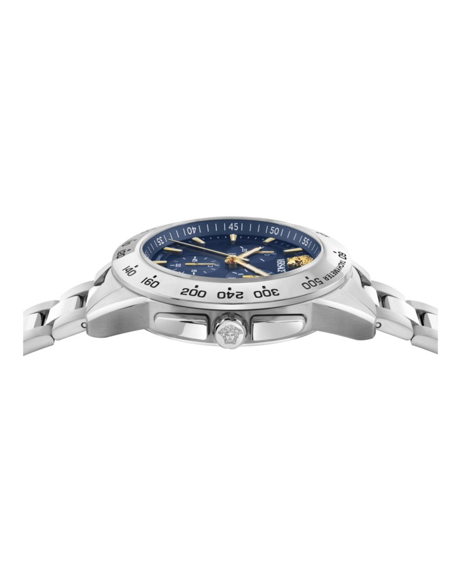 Versace V-Sport Chronograph Bracelet Watch With Blue Matte Dial